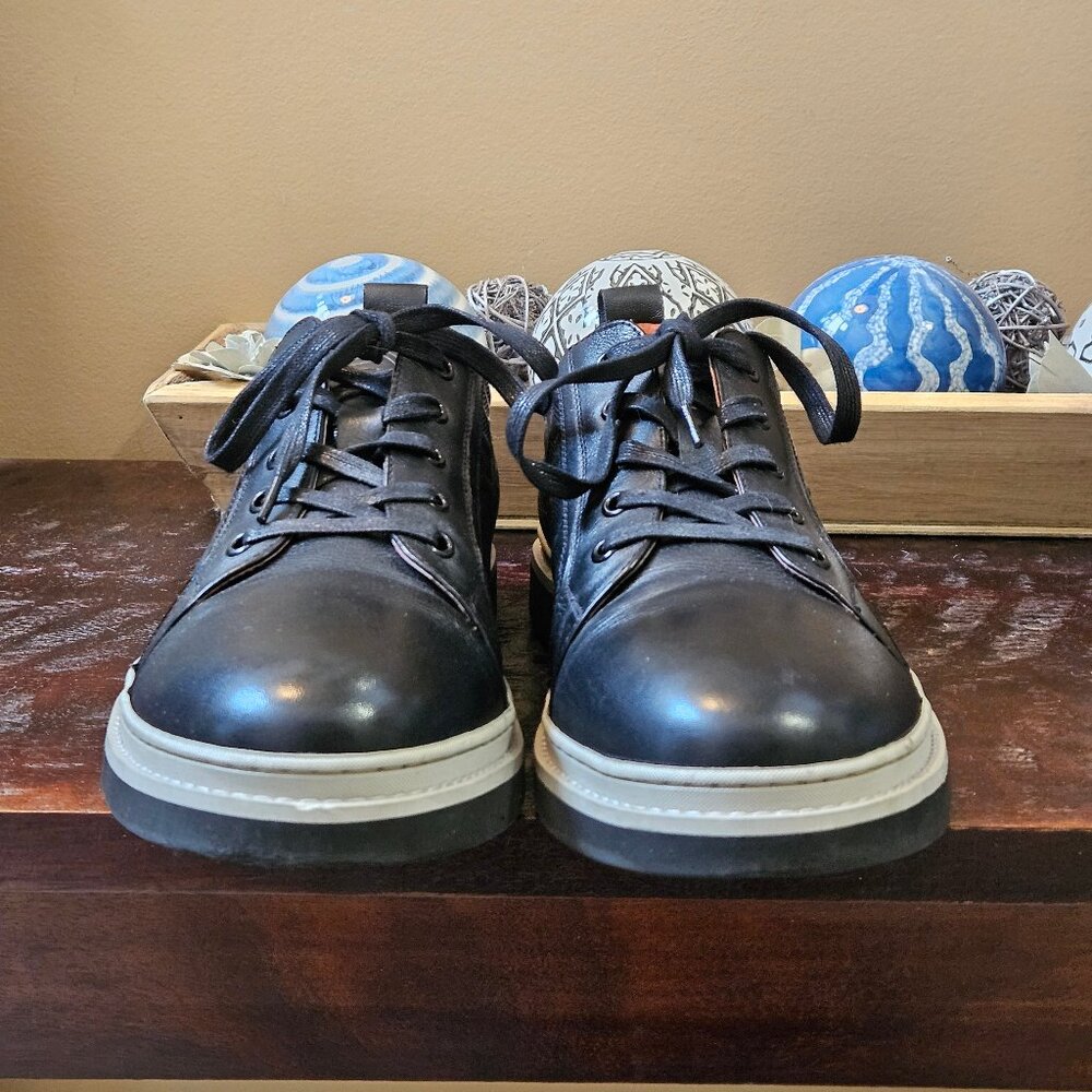 French Connection Men's Leather Oxfords, Black, Sz 13 - Picture 4 of 16